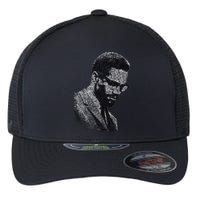 Malcolm X Black And White Portrait Flexfit Unipanel Trucker Cap