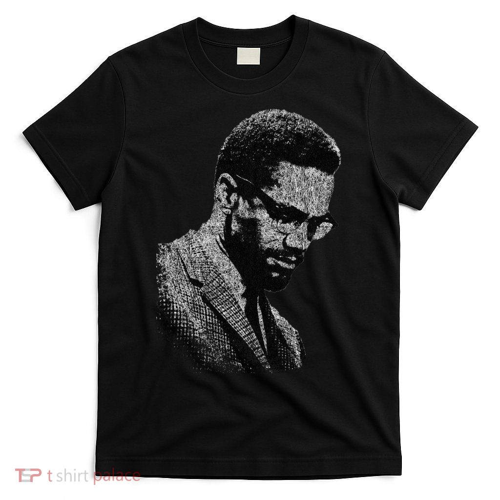 Malcolm X Black And White Portrait T-Shirt