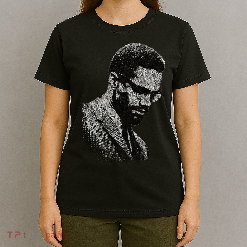 Malcolm X Black And White Portrait T-Shirt