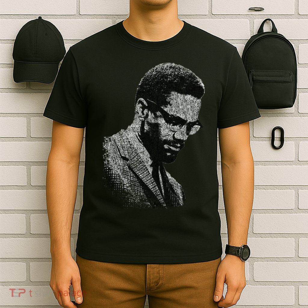 Malcolm X Black And White Portrait T-Shirt