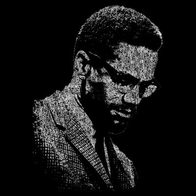 Malcolm X Black And White Portrait T-Shirt