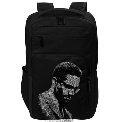 Malcolm X Black And White Portrait Impact Tech Backpack