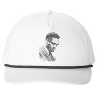 Malcolm X Black And White Portrait Snapback Five-Panel Rope Hat