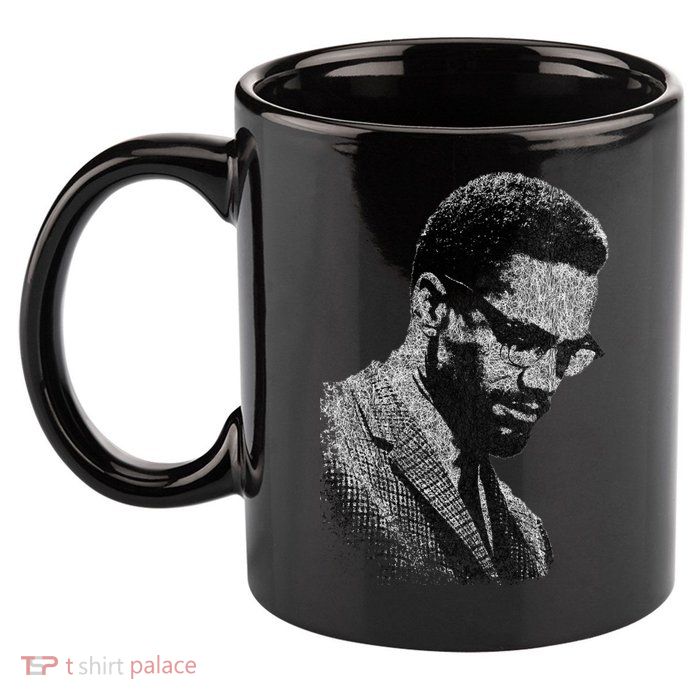 Malcolm X Black And White Portrait 11oz C Handle Ceramic Mug
