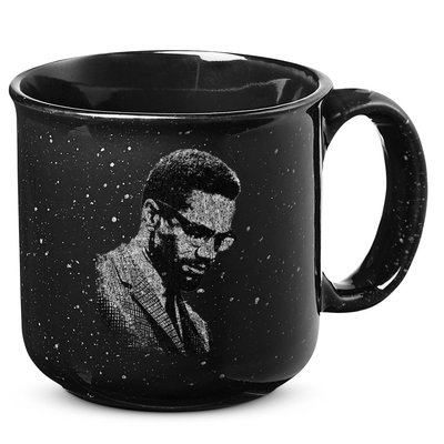 Malcolm X Black And White Portrait 15oz Campfire Ceramic Mug