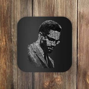 Malcolm X Black And White Portrait Coaster