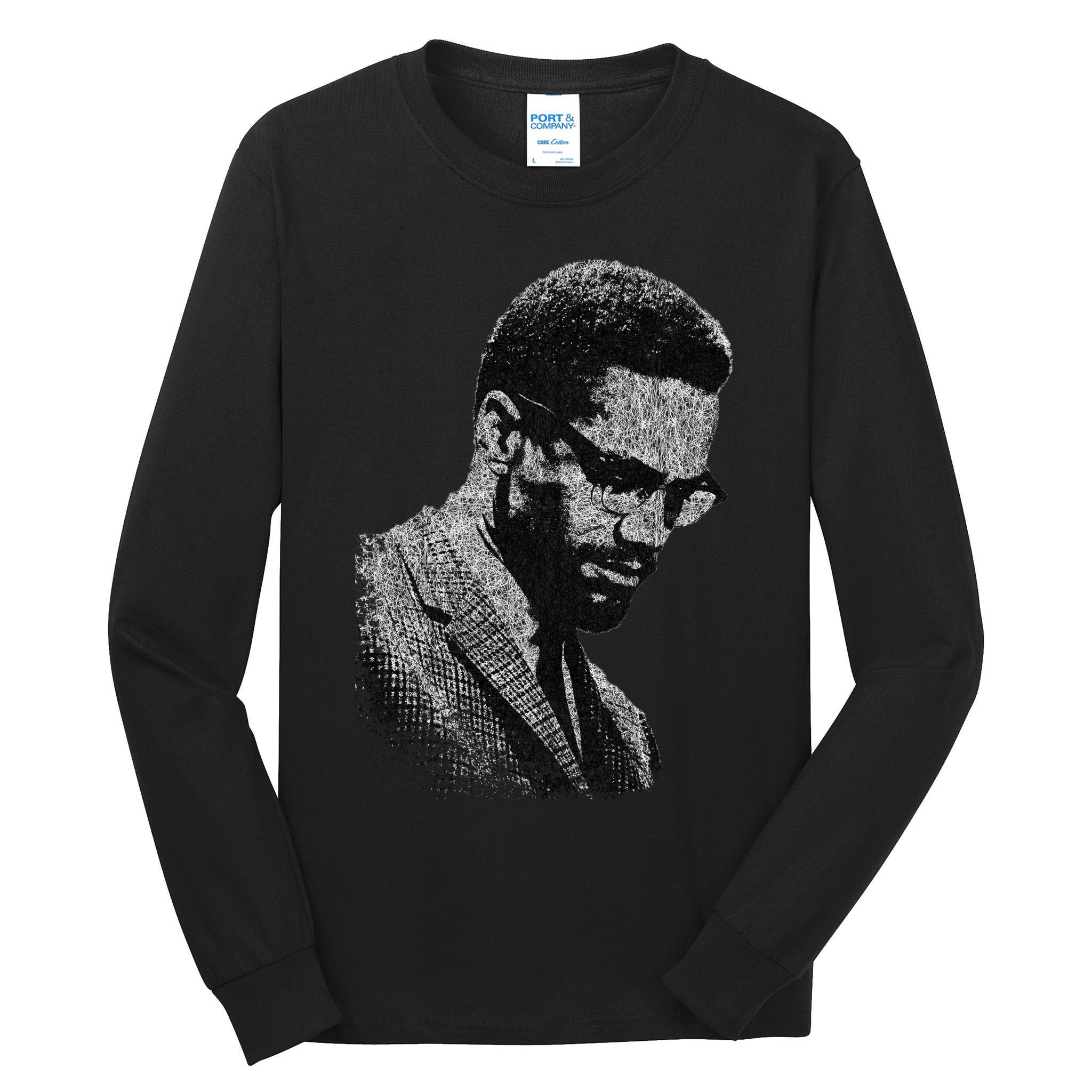 Malcolm X Black And White Portrait Tall Long Sleeve T-Shirt