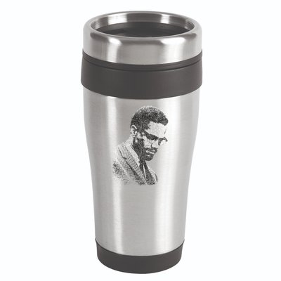 Malcolm X Black And White Portrait 16oz Travel Tumbler