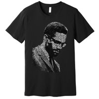 Malcolm X Black And White Portrait Premium T-Shirt