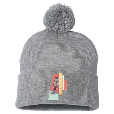 Male Cyclist Pom Pom 12in Knit Beanie
