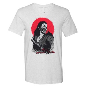 Male Japanese Warrior V-Neck T-Shirt