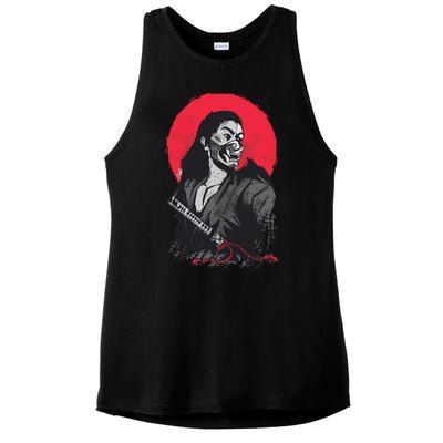 Male Japanese Warrior Ladies PosiCharge Tri-Blend Wicking Tank