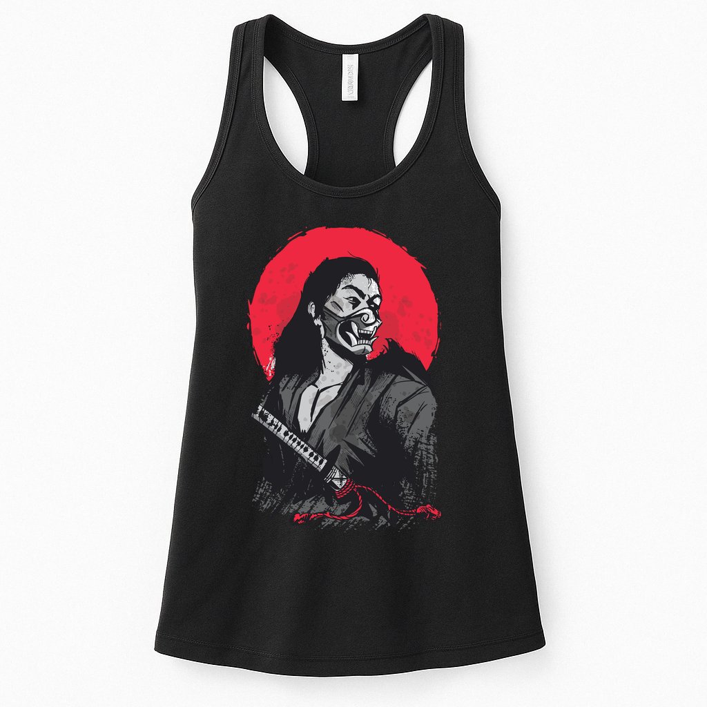 Male Japanese Warrior Womens Tank Top