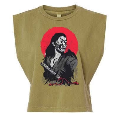 Male Japanese Warrior Garment-Dyed Women's Muscle Tee