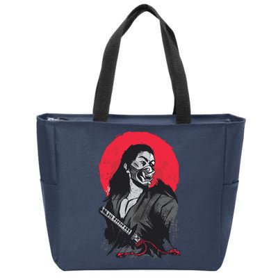 Male Japanese Warrior Zip Tote Bag