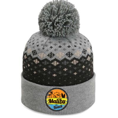 Malibu Beach Retro Circle The Baniff Cuffed Pom Beanie