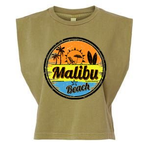 Malibu Beach Retro Circle Garment-Dyed Women's Muscle Tee