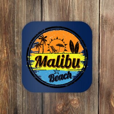 Malibu Beach Retro Circle Coaster