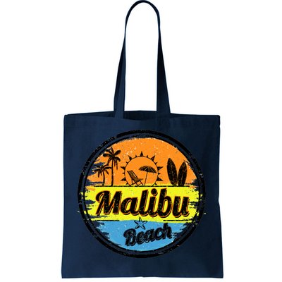 Malibu Beach Retro Circle Tote Bag