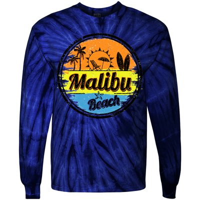 Malibu Beach Retro Circle Tie-Dye Long Sleeve Shirt