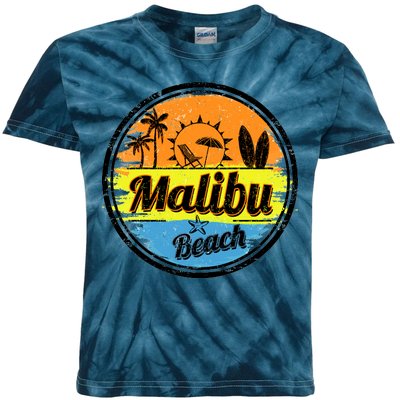 Malibu Beach Retro Circle Kids Tie-Dye T-Shirt