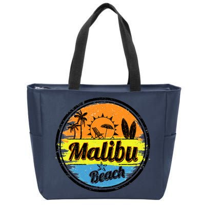 Malibu Beach Retro Circle Zip Tote Bag