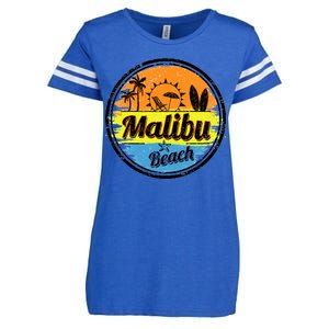 Malibu Beach Retro Circle Enza Ladies Jersey Football T-Shirt