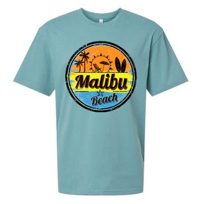 Malibu Beach Retro Circle Sueded Cloud Jersey T-Shirt