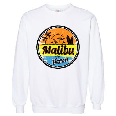 Malibu Beach Retro Circle Garment-Dyed Sweatshirt