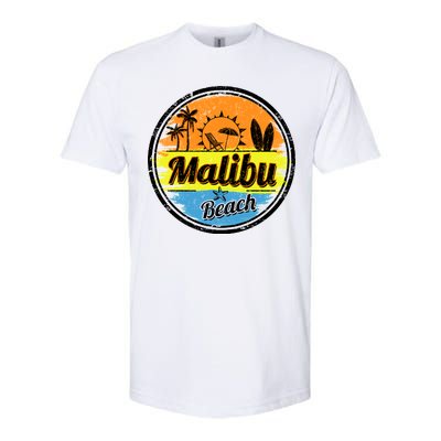 Malibu Beach Retro Circle Softstyle CVC T-Shirt