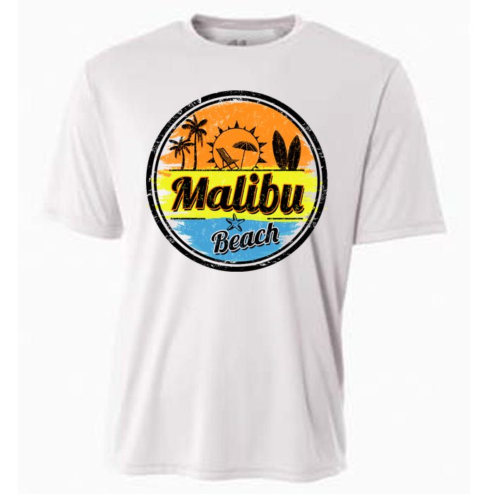 Malibu Beach Retro Circle Cooling Performance Crew T-Shirt