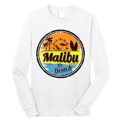 Malibu Beach Retro Circle Long Sleeve Shirt