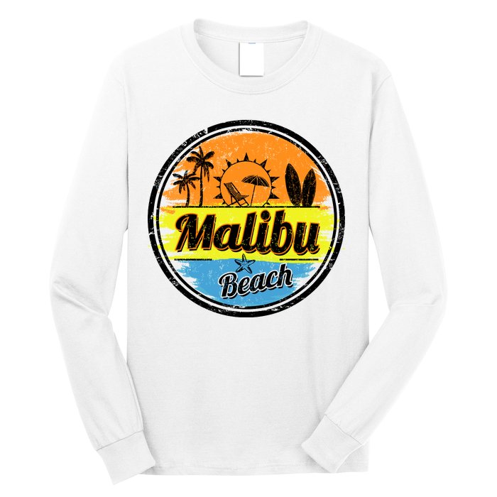 Malibu Beach Retro Circle Long Sleeve Shirt