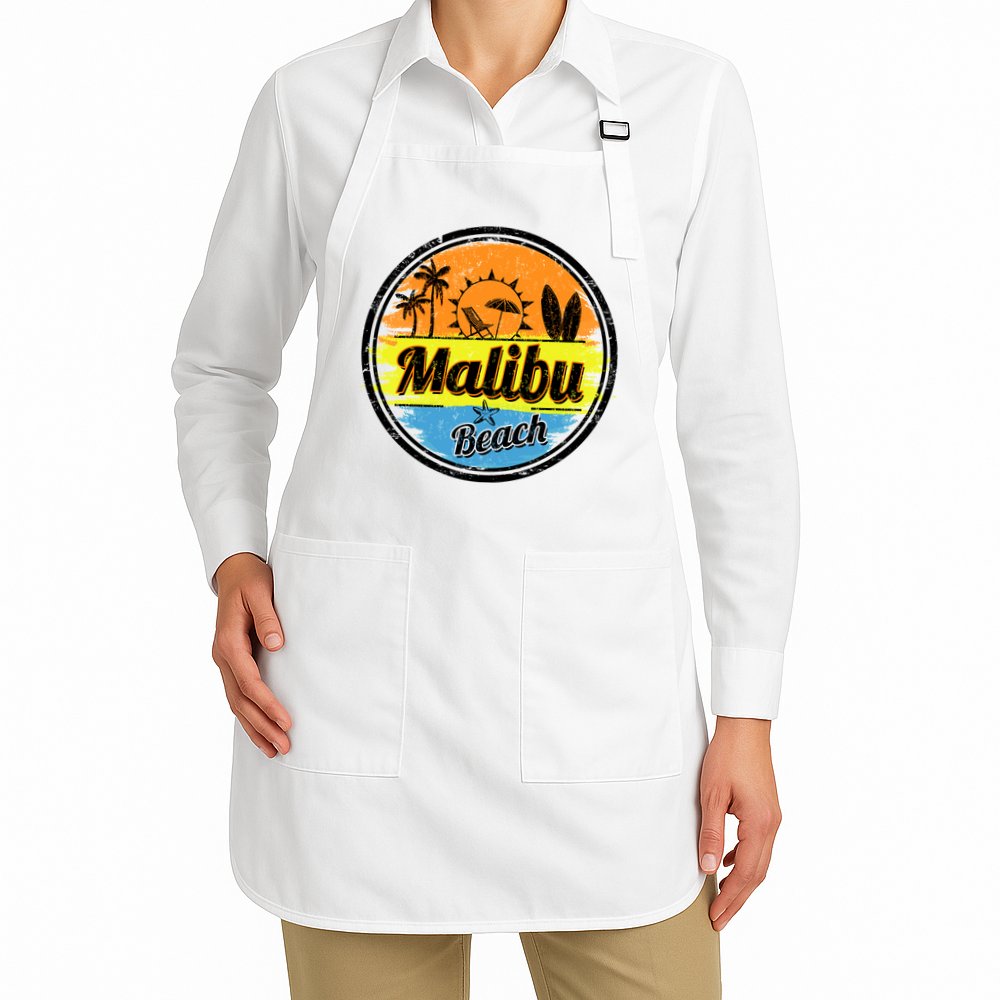 Malibu Beach Retro Circle Apron