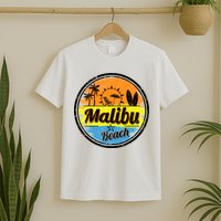 Malibu Beach Retro Circle T-Shirt