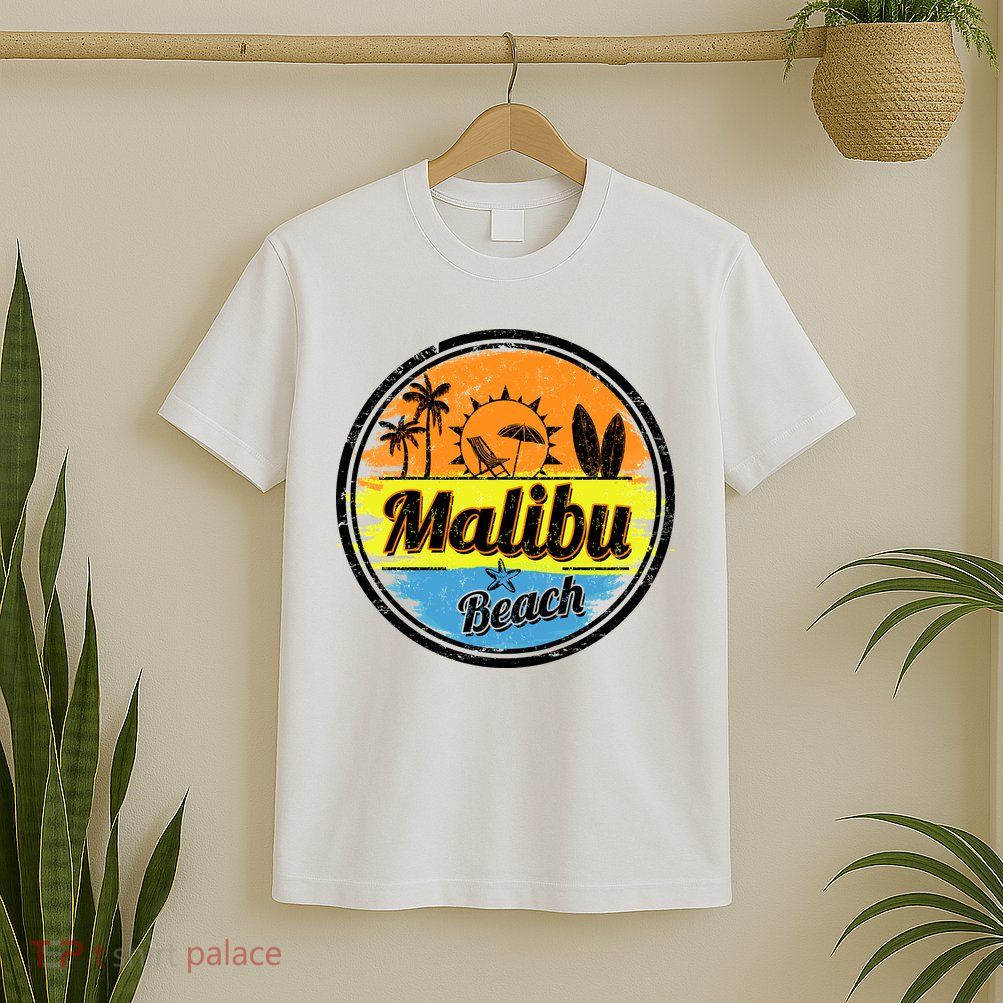 Malibu Beach Retro Circle T-Shirt