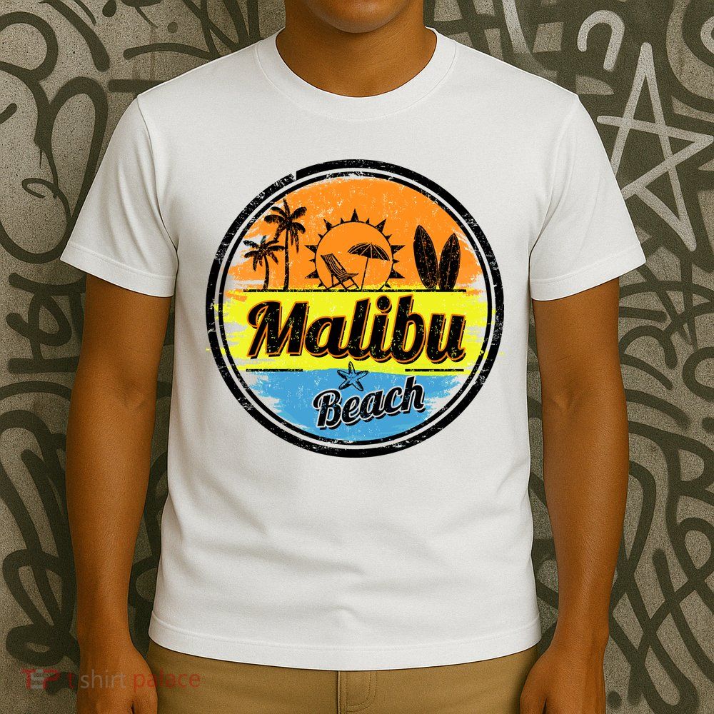 Malibu Beach Retro Circle T-Shirt