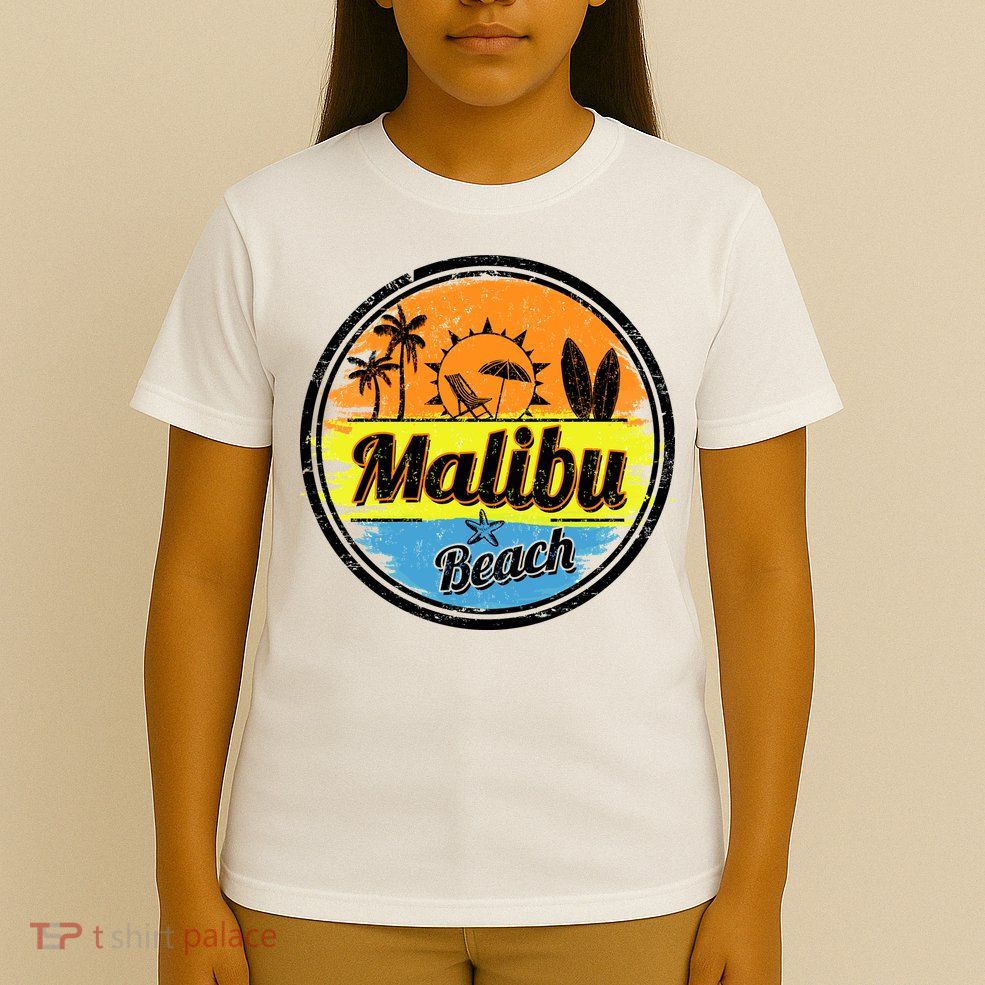 Malibu Beach Retro Circle T-Shirt