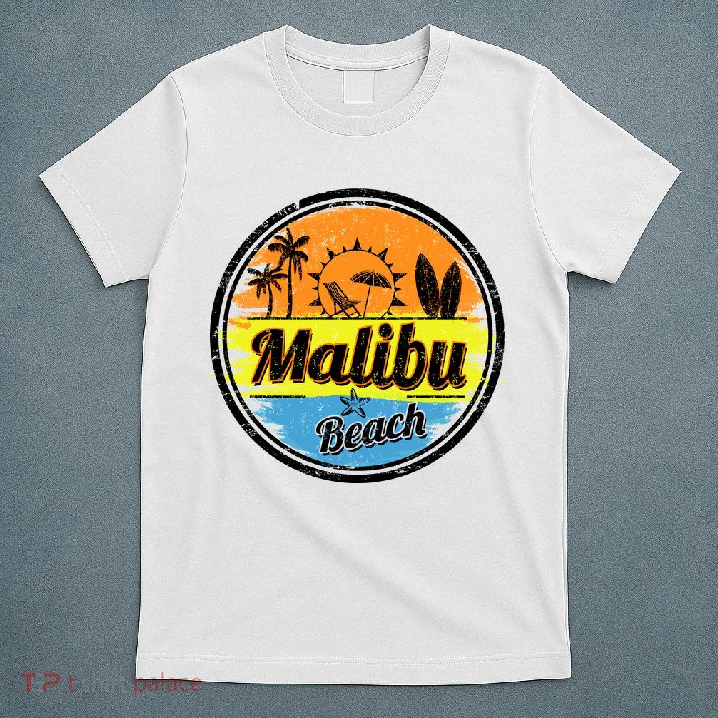 Malibu Beach Retro Circle T-Shirt