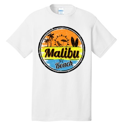 Malibu Beach Retro Circle Tall T-Shirt