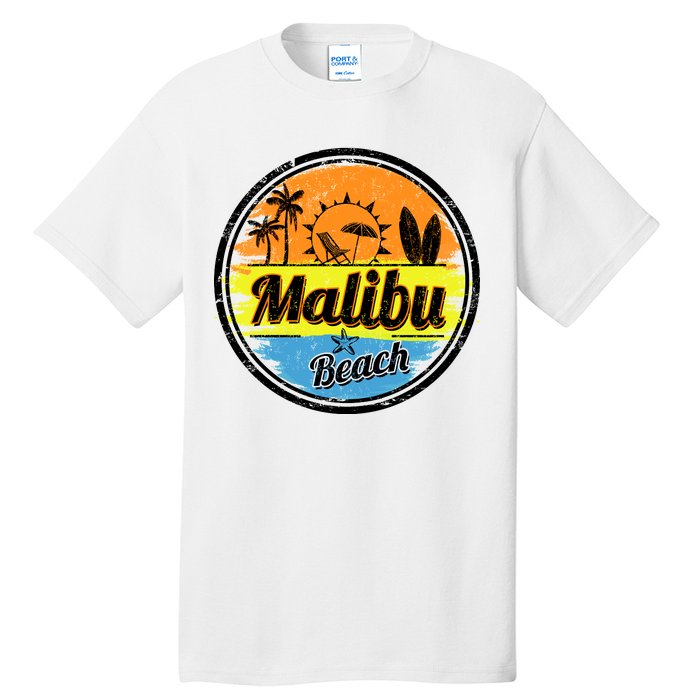 Malibu Beach Retro Circle Tall T-Shirt