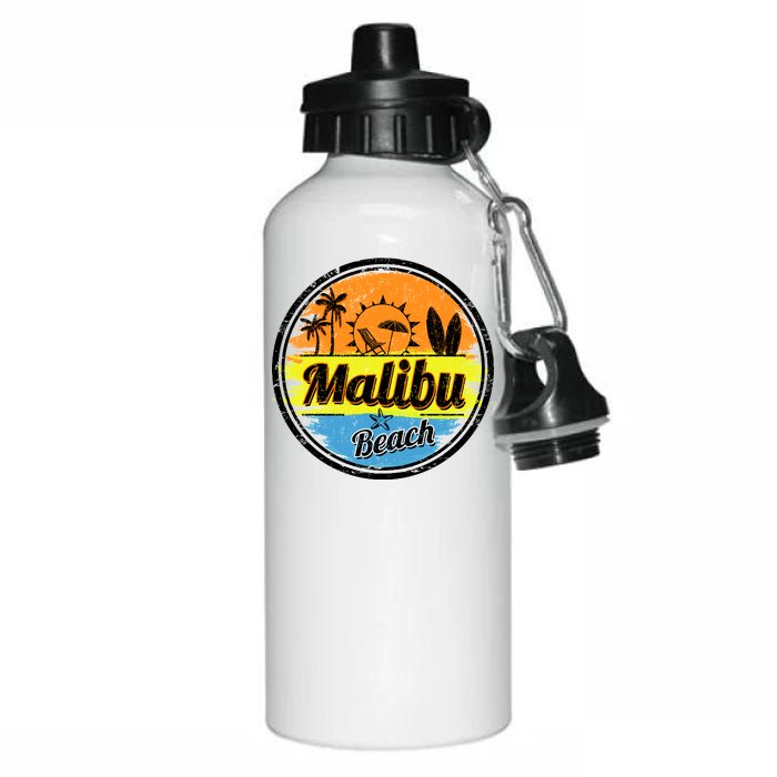 Malibu Beach Retro Circle Aluminum Water Bottle