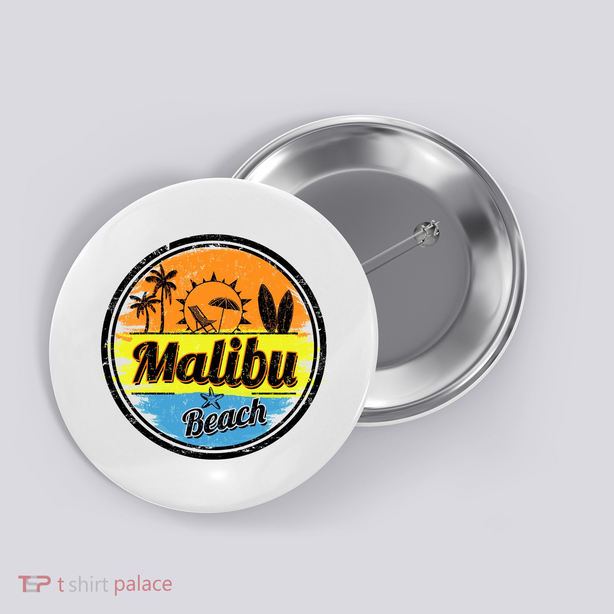 Malibu Beach Retro Circle Button