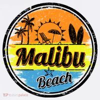 Malibu Beach Retro Circle Button