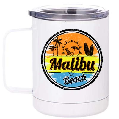 Malibu Beach Retro Circle 12 oz Stainless Steel Tumbler Cup