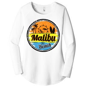 Malibu Beach Retro Circle Women's Perfect Tri Tunic Long Sleeve Shirt