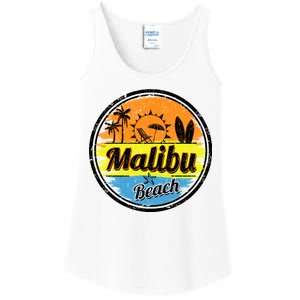 Malibu Beach Retro Circle Ladies Essential Tank