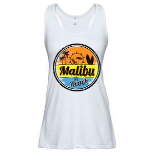 Malibu Beach Retro Circle Ladies Essential Flowy Tank