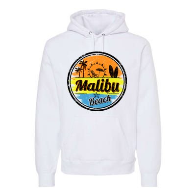 Malibu Beach Retro Circle Premium Hoodie