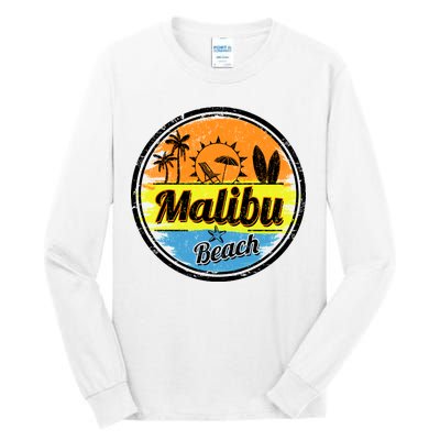 Malibu Beach Retro Circle Tall Long Sleeve T-Shirt